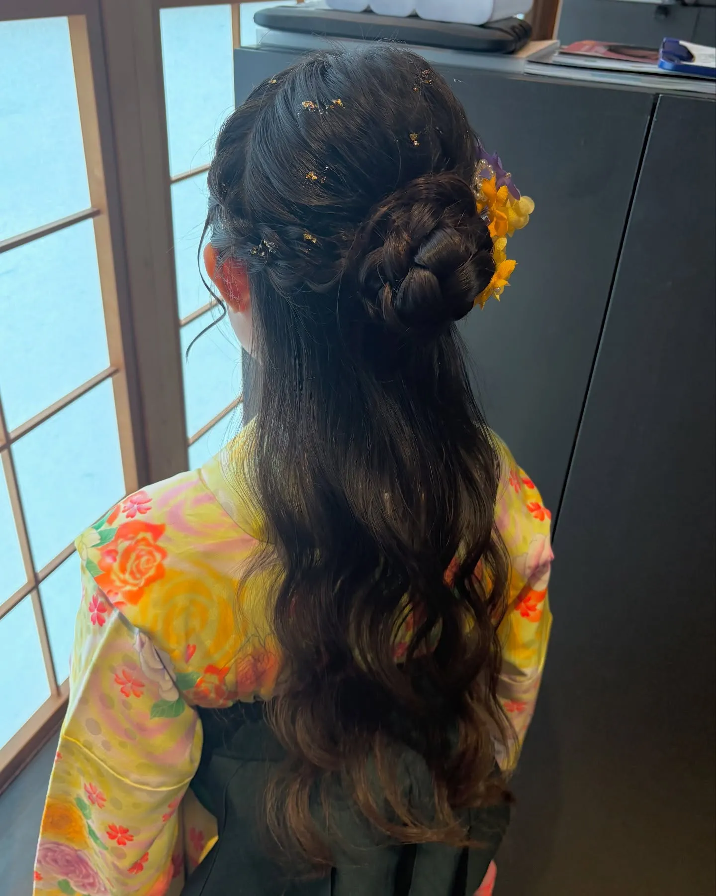 袴ヘア 定番のハーフアップ♡